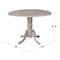 International Concepts Round 42 in Round Dual Drop Leaf Pedestal Table, Washed Gray Taupe, 42 W, 42 L, 29.5 in H, Wood T09-42DP - alternate 7